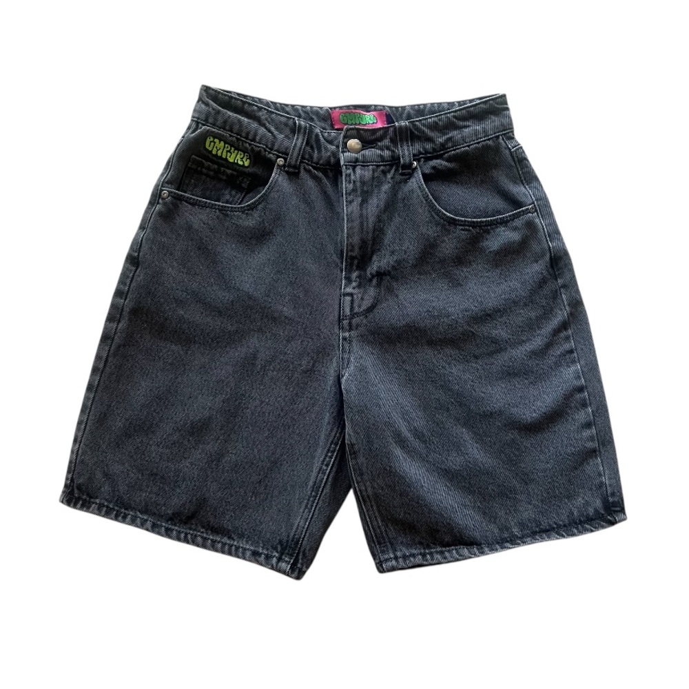 Empyre Relax Gray Acid Wash Denim Shorts 100% Cotton Y2K Skater Baggy